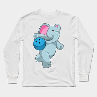 Elephant at Bowling with Bowling ball Long Sleeve T-Shirt